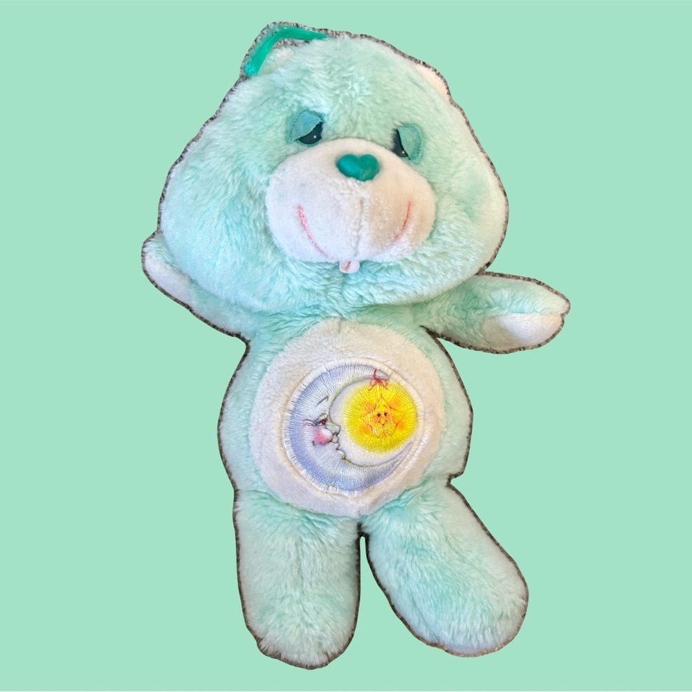Vintage Care Bears Bedtime Bear – 1980s Light Aqua/Blue Plush